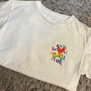 antisocial social club t shirt rainbow worn twice